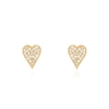 THE LOVERY DIAMOND PAVE HEART STUD EARRINGS