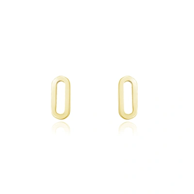 The Lovery Single Paperclip Stud Earrings In Gold