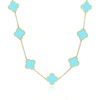 THE LOVERY LARGE TURQUOISE CLOVER NECKLACE