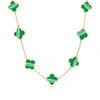 THE LOVERY LARGE MALACHITE CLOVER NECKLACE