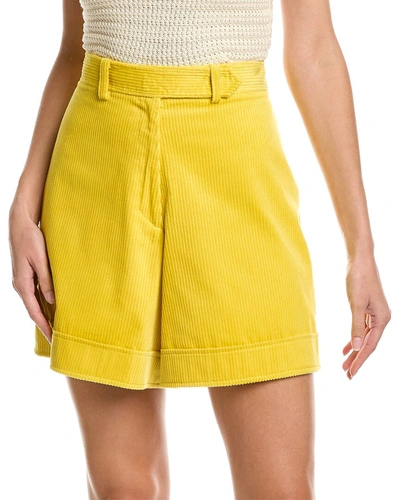 Oscar De La Renta Corduroy A-line Skirt In Yellow