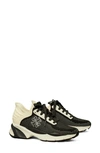 Tory Burch Good Luck Trainer Sneaker In Black / New Ivory