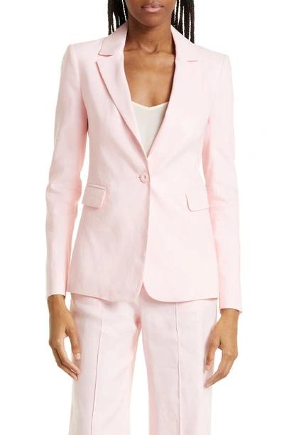 Alice And Olivia Women's Macey Single-breasted Linen-blend Blazer In Petal