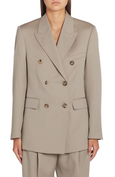 Golden Goose Double-breasted Wool-gabardine Blazer In Beige