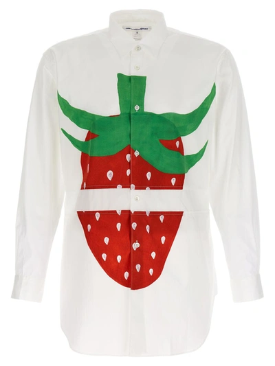 Comme Des Garçons Strawberry Shirt In White