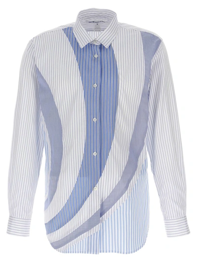 Comme Des Garçons Striped Shirt In Light Blue