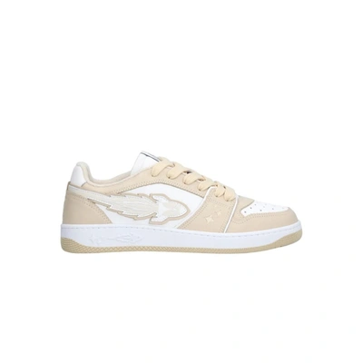 Enterprise Japan Calf-leather Lace-up Sneakers In White
