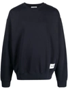 Jil Sander Logo-patch Cotton Sweatshirt In Midnight