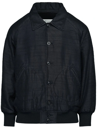 Maison Margiela Sportjacke Aus Seide In Black