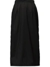 Maison Margiela Black High-waisted Midi Nylon Skirt In Black