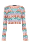 Marco Rambaldi Embroidered Linen Blend Cardigan In Printed