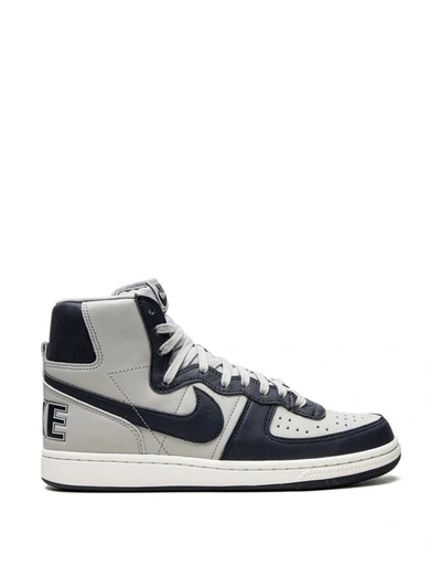 Nike Terminator Leather High-top Trainers In Granite/dk Obsidian-sail