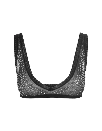 Paco Rabanne Bead-embellished Bra In Black