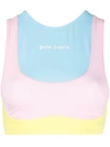 Palm Angels Miami Training Crop Top In Clear Blue