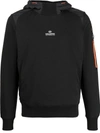Parajumpers Electra Logo-print Fleece Hoodie In Black