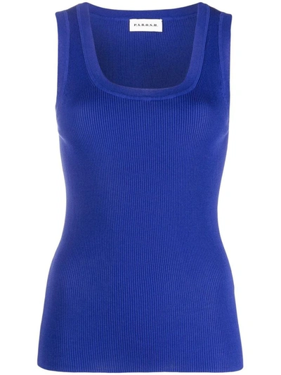 P.a.r.o.s.h Fine-ribbed Top In Blue