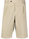 Pt Torino Off-centre Button Shorts In Beige Freddo