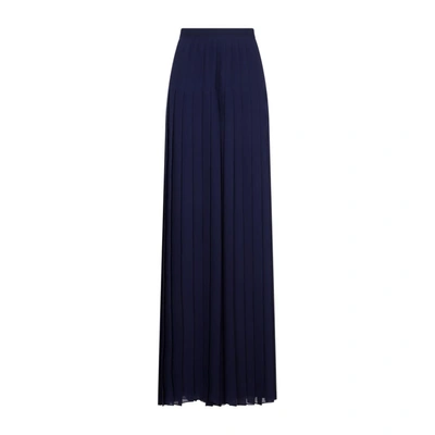 Ralph Lauren Zelah Pleated Wide-leg Pants In Lux Navy