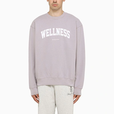 Sporty And Rich Sporty & Rich Wellness Lilac Crewneck Sweatshirt With Logo In Purple
