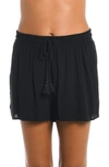 La Blanca Bcb Crepe Beach Shorts In Black