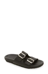 Naot Santo Slide Sandal In Soft Black Leather