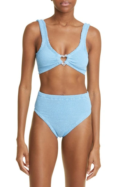 Hunza G Jessica Heart Clasp Two-piece Swimsuit In Sky Blue