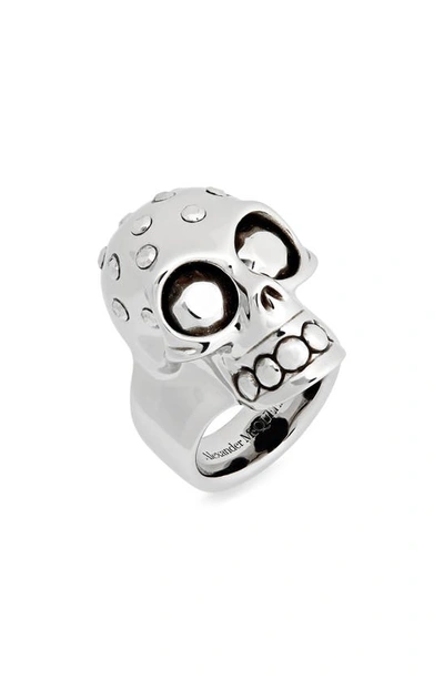 Alexander Mcqueen The Knuckle Skull Ring In Mcq0911sil.v.b An