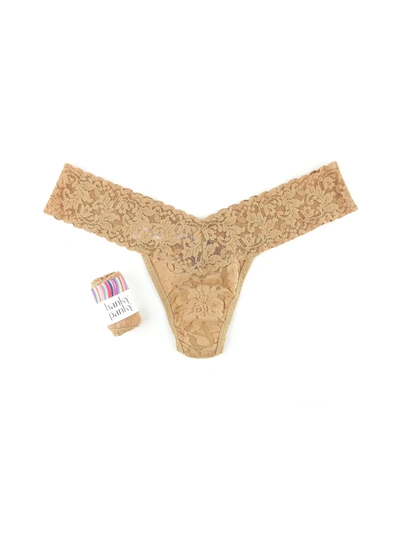 Hanky Panky Signature Lace Low Rise Thong Sun Tan Beige In Orange