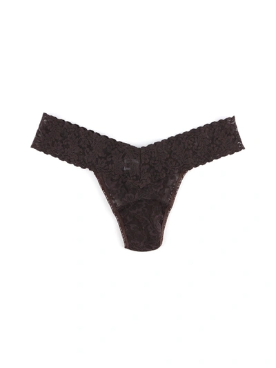 Hanky Panky Signature Lace Low Rise Thong Chocolat Noir Brown In Multicolor