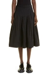 Proenza Schouler Eco Poplin Pleated Wrap Midi Skirt In Black