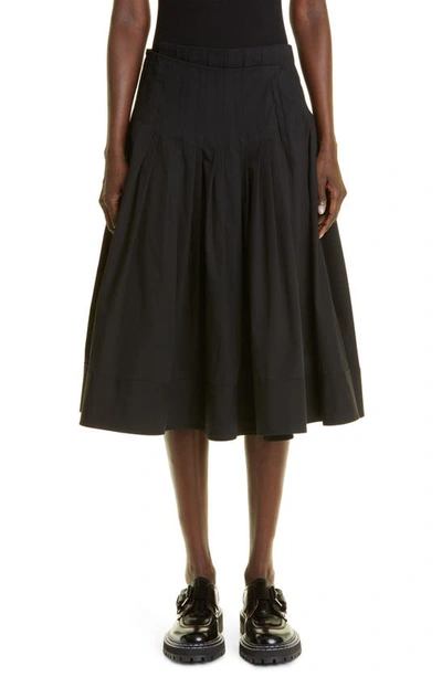 Proenza Schouler Eco Poplin Pleated Wrap Midi Skirt In Black