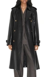 BURBERRY HAREHOPE LEATHER TRENCH COAT