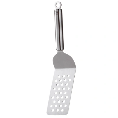 ROSLE PERFORATED ANGLED SPATULA, STAINLESS STEEL
