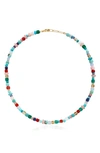 Monica Vinader Gold Freedom Multi Gemstone Beaded Necklace Freedom Stones In Yellow Gold