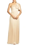 SACHIN & BABI ONE-SHOULDER SATIN CHARMEUSE GOWN