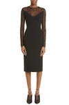 Givenchy Bi-material Dress With 4g Motif In Black