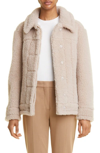 Max Mara Teddino Relaxed-fit Wool And Silk-blend Coat In Beige