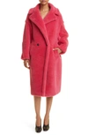 Max Mara Teddy Bear Icon Alpaca, Wool, And Silk Coat In Raspberry