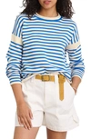 Alex Mill Mariner Stripe Sweater In Ivory,ultramarine