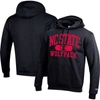 CHAMPION CHAMPION BLACK NC STATE WOLFPACK ARCH PILL PULLOVER HOODIE
