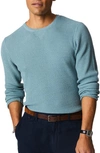 Billy Reid Mini Waffle Crewneck T-shirt In Isle Blue