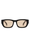 Electric Catania 52mm Rectangular Sunglasses In Gloss Black/ Amber