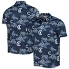 REYN SPOONER REYN SPOONER NAVY CHICAGO CUBS COOPERSTOWN COLLECTION PUAMANA PRINT POLO