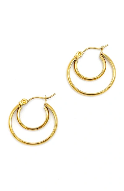 Adornia Crescent Midi Hoop Earrings In Yellow