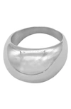 Adornia Water Resistant 14k Gold Plated Dome Ring In Silver