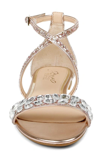Jewel Badgley Mischka Women's Osome Evening Sandals Women's Shoes In Rose Gold Glitter