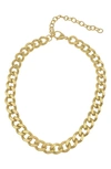 Adornia 14k Plated Curb Chain Necklace In Yellow