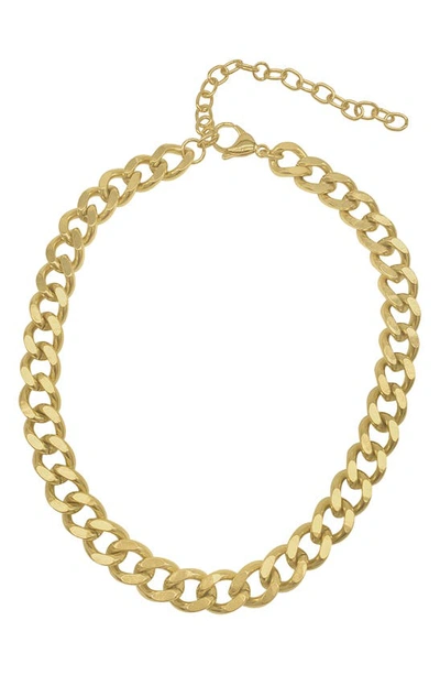 Adornia 14k Plated Curb Chain Necklace In Yellow