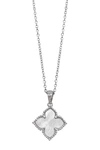 Adornia Flower Mother Of Pearl Necklace In Silver-tone,white