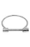 Adornia 14k Gold-plated Screw Closure Bangle Bracelet In Silver